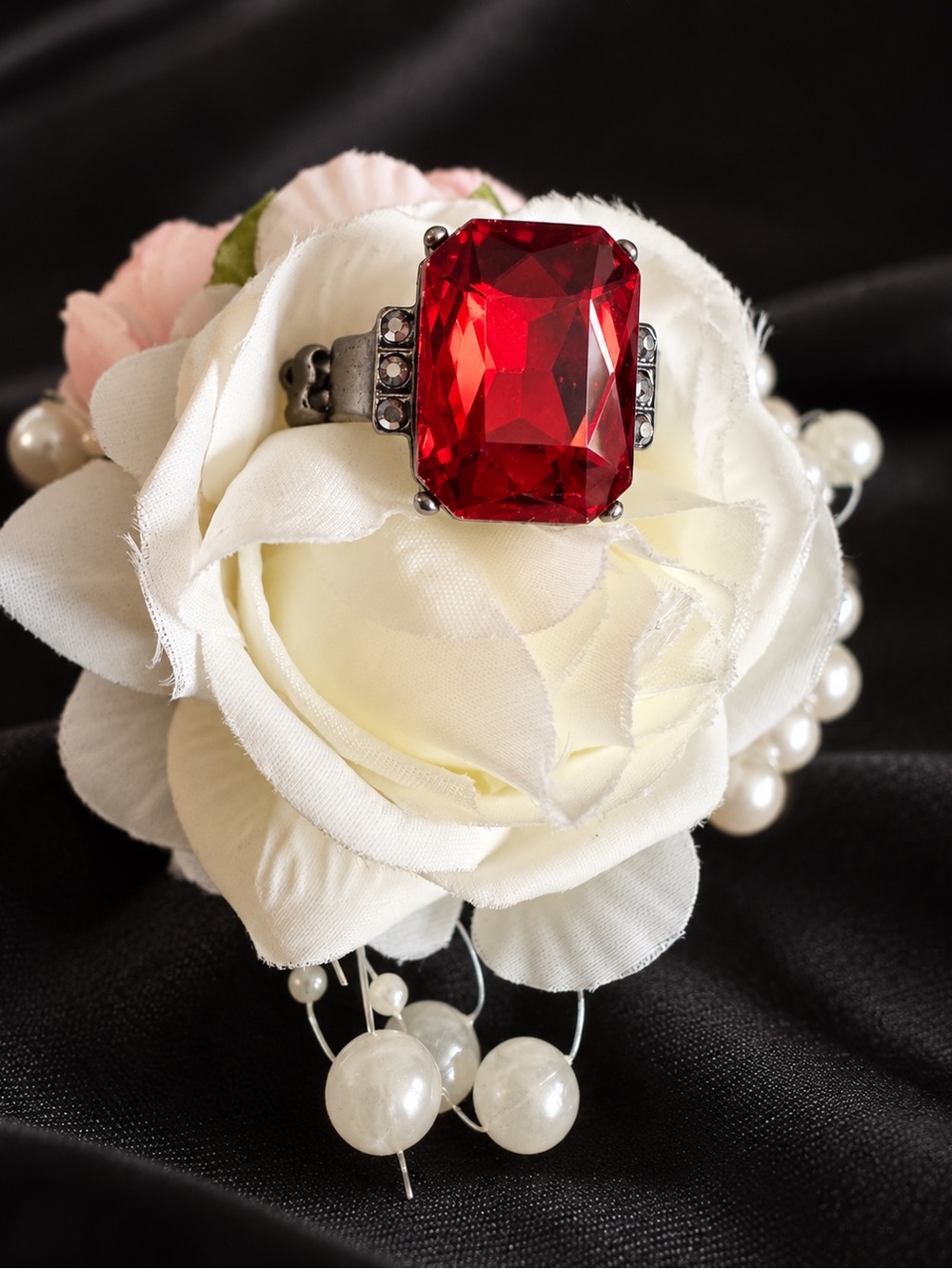 paparazzi Bold Red Emerald-Cut Cocktail Ring